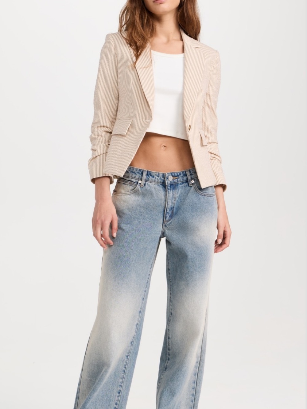 Veronica Beard Cream Striped Aaliyah Dickey Jacket size 4 ( sample line) - Picture 2 of 8